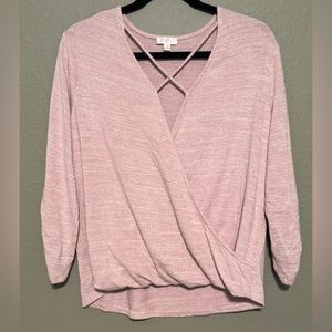 Pink Criss-Cross Long Sleeve Size Medium